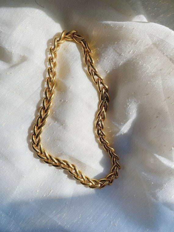 Thick Gold Braided Chain Choker | 16" Length