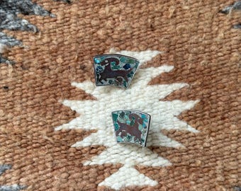 Vintage Sterling Silver and Mixed Metal Zodiac Aries Earrings