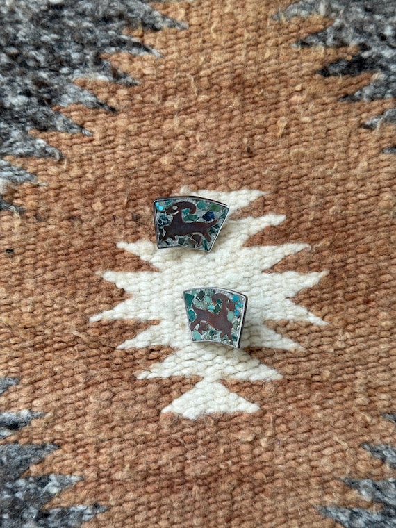 Vintage Sterling Silver and Mixed Metal Zodiac Aries Earrings