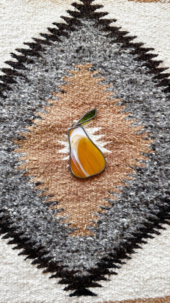 Vintage Stained Glass Pear