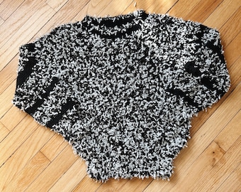 Black and White Confetti Sweater | Size SM