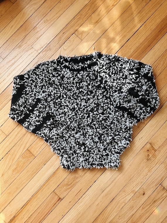Black and White Confetti Sweater | Size SM