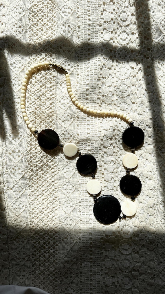 1970s Boho Full Moon Disc Necklace | Length: 24"