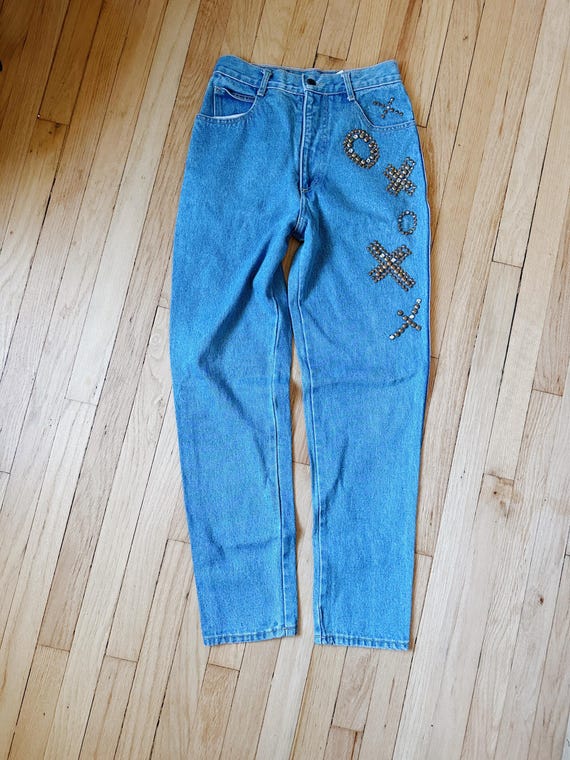 Vintage Rhinestone XOXO Jeans | Waist: 26"