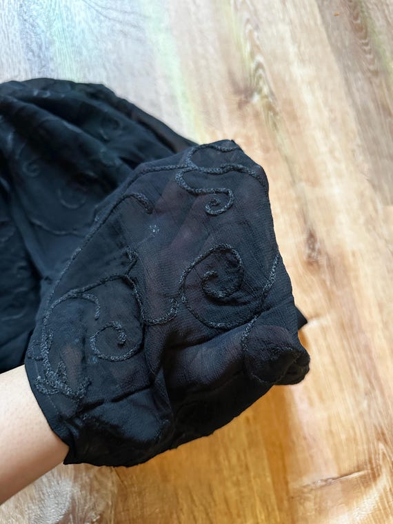 1990s Slightly Sheer Embroidered Scarf