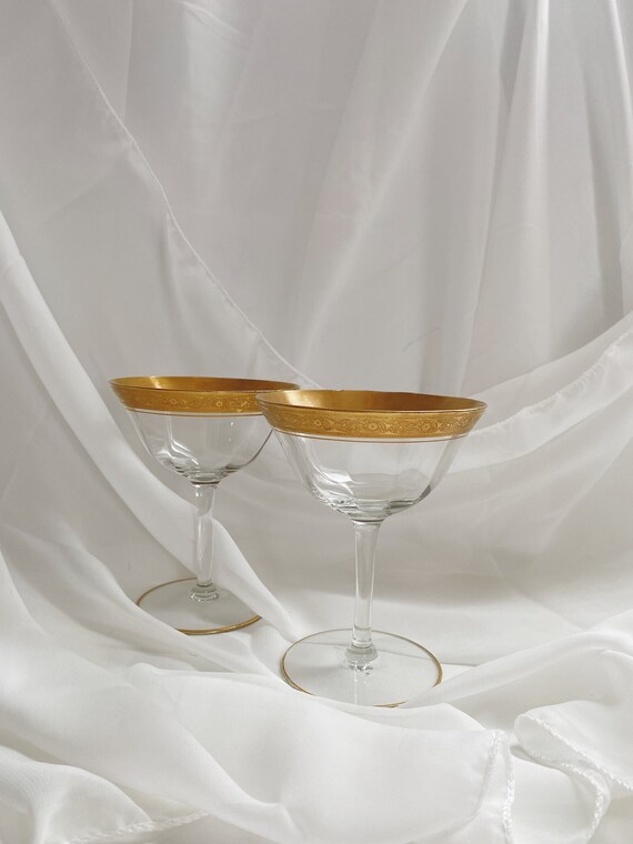 Vintage Clear Coupe Glasses