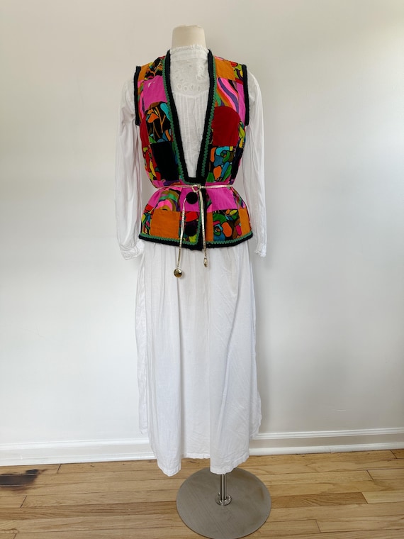 Velvet Patchwork Saks Vest | Size SM