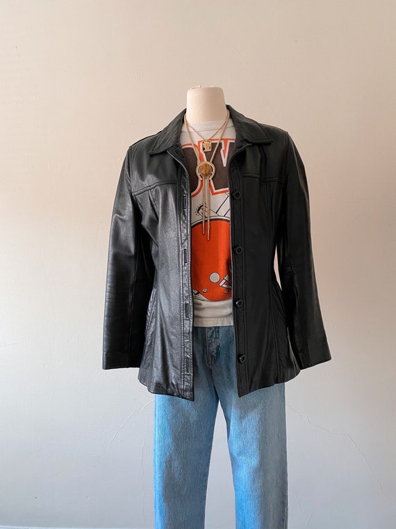 Vintage Y2K Leather Jacket | Size M