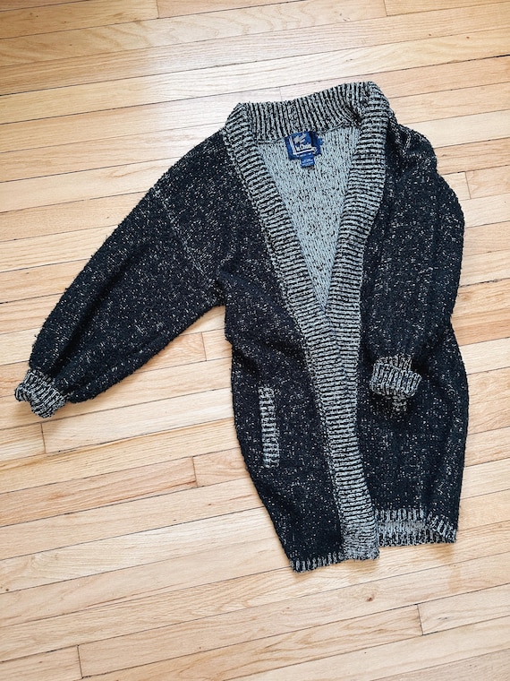 Vintage Oversized Boucle Cardigan Sweater | SIze SM MED