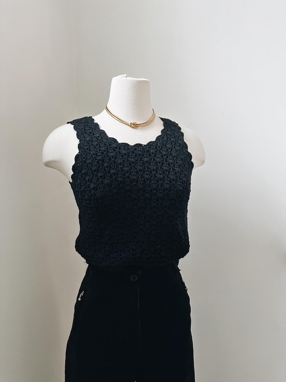 Black Knit Tank | Size Medium Petite