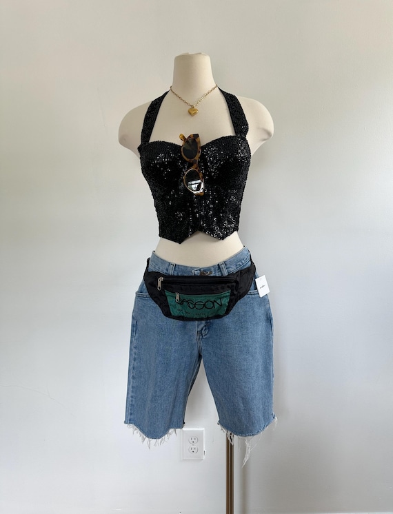 80s Beaded Bustier Top | Size M