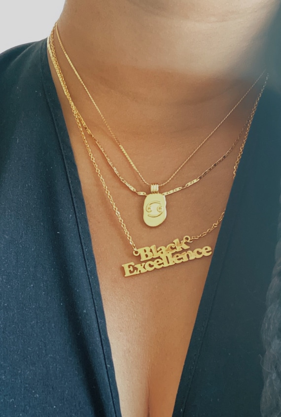 Gold Zodiac Charm Tag Necklaces