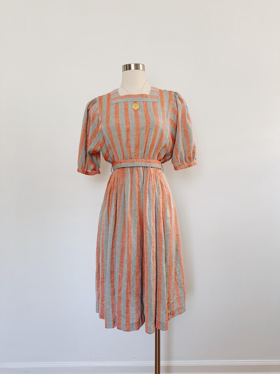Vintage Red & Grey Dress | Size SM MED