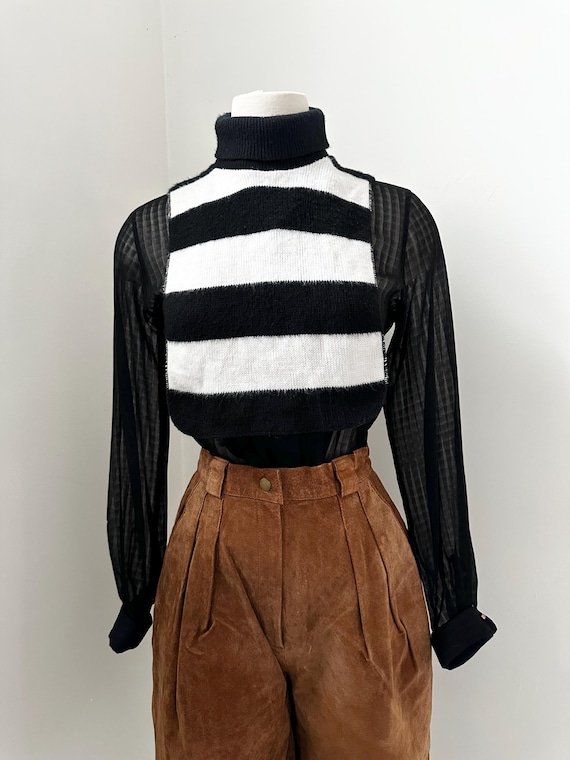 Black and White Striped Dickie