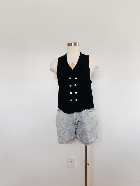 Black Knit Double Breasted Vest