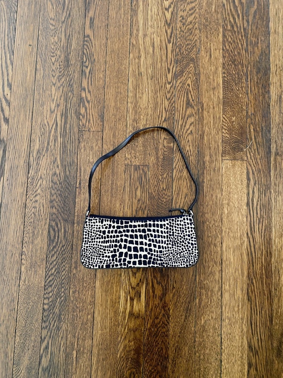 Patterned Ebony Brown Shoulder Bag