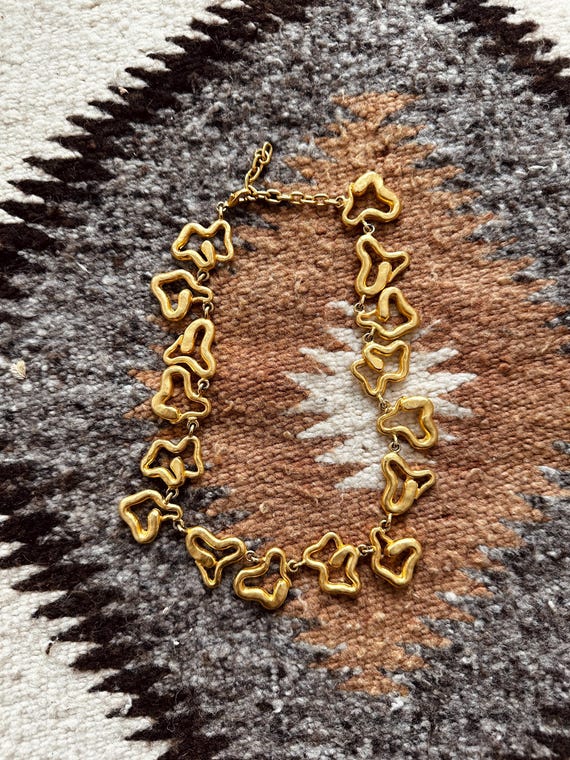 80s Whimsical Gold-plated Necklace | 16" Length