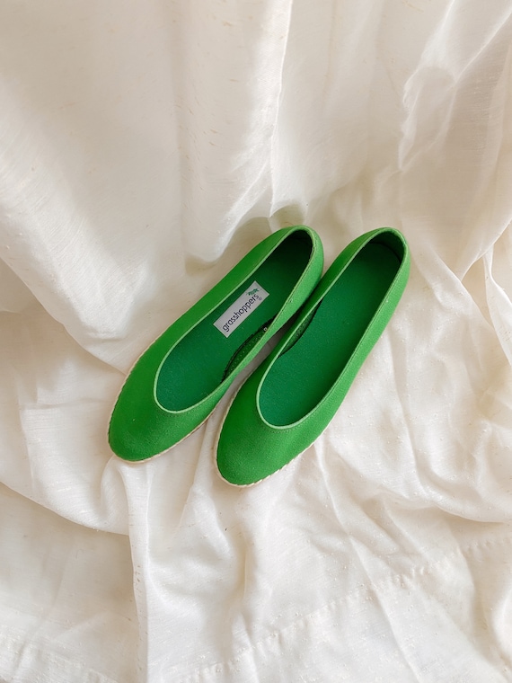 Vintage Kelly Green Grasshoppers Wedges | Size 6 - image 3