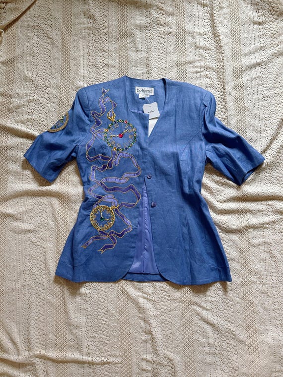 80s Deadstock Linen Blazer | Size 8