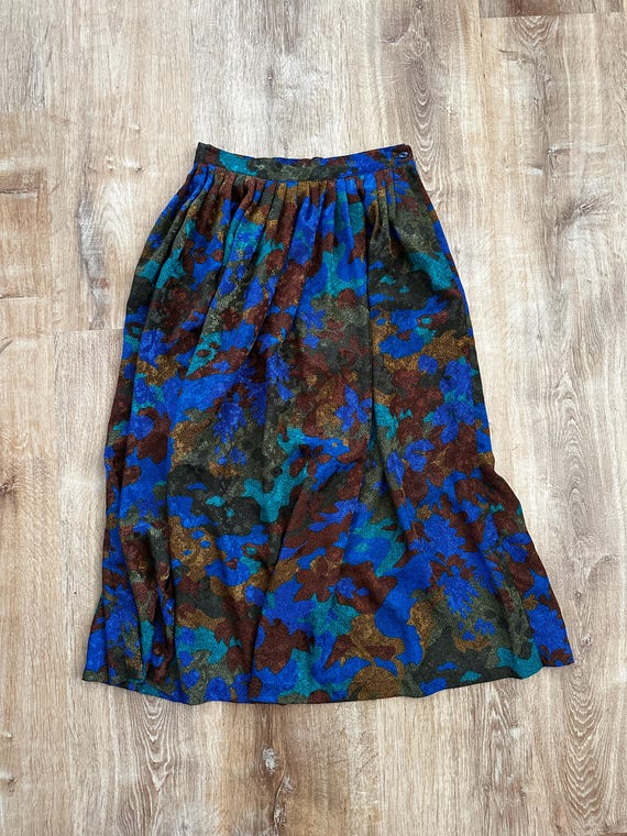 80s 90s Abstract Midi Skirt | 25" Waist