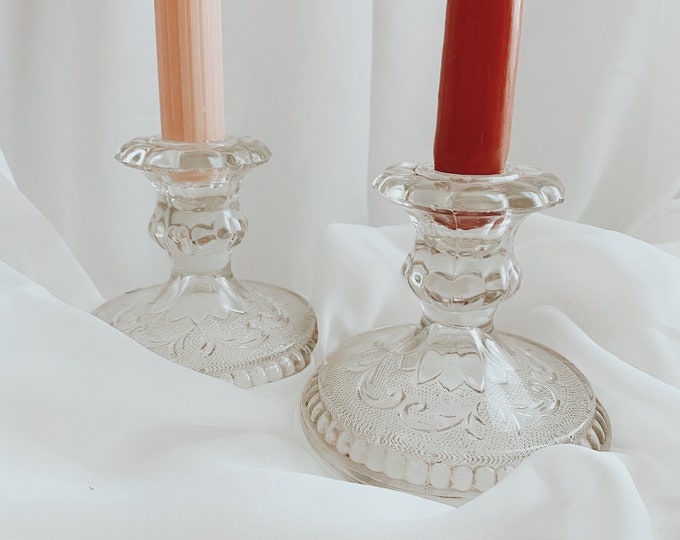 Vintage Decorative Crystal Candlestick Holders