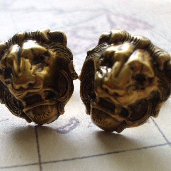 Steampunk King of the Jungle Lion Men Cufflinks Safari Animal themed Cufflinks Father's Day Gift Unique Gift Idea by 300Moons FREE SHIPPING