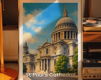 St Paul's Cathedral art print, St Paul's Cathedral cityscape poster, printed city art on photo paper