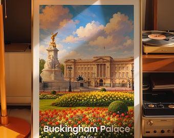 Buckingham Palace art print, Buckingham Palace cityscape poster, printed city art on photo paper