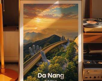 Da Nang art print, Da Nang cityscape poster, printed city art on photo paper