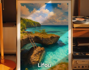 Lifou art print, Lifou cityscape poster, printed city art on photo paper