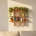 Rustic Burnt Wood Grid Wall Shelf – Handmade Floating Display Shelf, Hashtag Shelf for Living Room, Plant Shelf, Farmhouse & Boho Wall Decor product logo