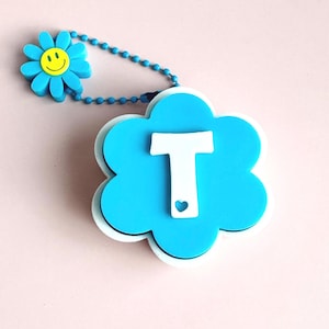 Personalized Flower Clicker Keychain | 3D Printed Fidget Toy | Kawaii Bag Charm