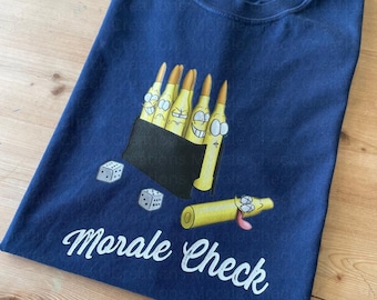 Wargamer "Morale Check" T-Shirt - Comfort Colors Heavyweight Tabletop Gaming Tee