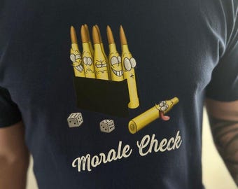 Wargamer "Morale Check" T-Shirt - Comfort Colors Heavyweight Tabletop Gaming Tee