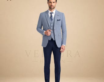 Custom Mens Suit Beige, Slim Fit 3 Piece Suit Men, Groom Wedding Tuxedo, Office Business Suit, Classic Formal Wear for Men