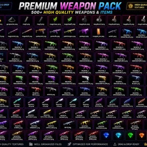 500+ Premium Weapon Pack  Custom Guns abd Attachments  FiveM Ready Drag & Drop Installation