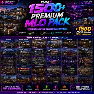 1500 MLO, 500 CARS, 1000 SCRIPTS FiveM pack