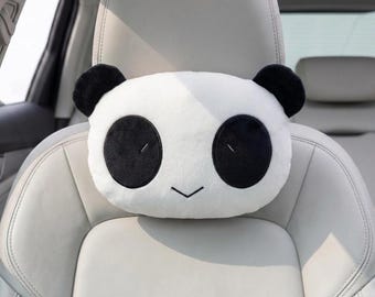 Oreiller de cou pour voiture, panda kawaii, coussin appuie-tête en peluche douce pour un confort de conduite, décoration auto animal mignon, cadeau de voyage pour elle