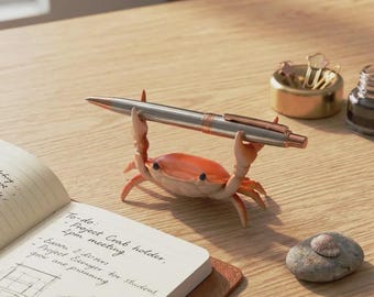 Porte-stylo crabe drôle, décoration de bureau, organisateur de bureau, décoration de bureau, cadeau pour calligraphe, porte-stylo pour bureau, porte-crayon, accessoires de bureau