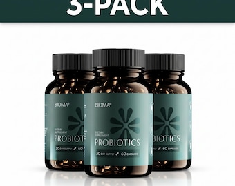 3 Pcs Natural Probiotic Supplement  Gut Health Support - Digestive Wellness - Immune Boost - Dietary Fiber Wellness - Immune System Formula