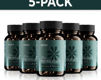5 Pcs Natural Probiotic Supplement  Gut Health Support - Digestive Wellness - Immune Boost - Dietary Fiber Wellness - Immune System Formula