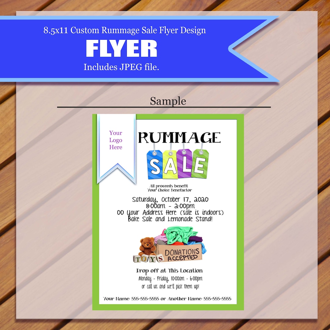 Custom Rummage Sale Rummage Sale Flyer Yard Sale Garage Etsy