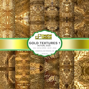 Gold Digital Paper - Seamless 12X12 - Foil - You Print