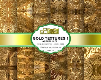 Gold Digital Paper - Seamless 12X12 - Foil - You Print