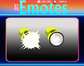 Emote animée de lampe de poche clignotante SOS pour Twitch et Discord