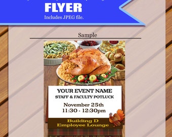 CUSTOM - Potluck or Feast Flye, JPEG, Flyer, Feast Flyer, Gathering Flyer, School Event Flyer, Town Event Flyer
