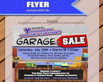 CUSTOM - Vente Flyer, Vente de Garage, Vente de Yard, Flyer de Don, Flyer d'événement d'équipe, Flyer de don d'école, JPEG, Vous imprimez