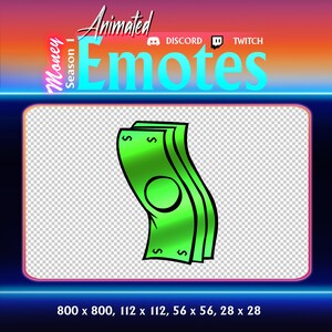 Money Folds Animated Emote for Twitch and Discord - Animated, Funny Emotes, Original Emotes