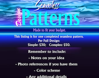 Seamless Patterns, 12x12 or HDR, JPEG and PSD included