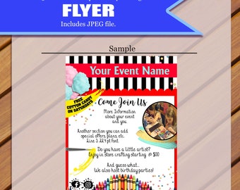 Custom -Shop Event Flyer, Carnival Theme, Arts and Crafts Flyer, Boutique Flyer,,JPEG You Print
